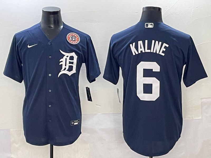 Men 2025 Detroit Tigers #6 Kaline Dark Blue Game Nike MLB Jersey style 8